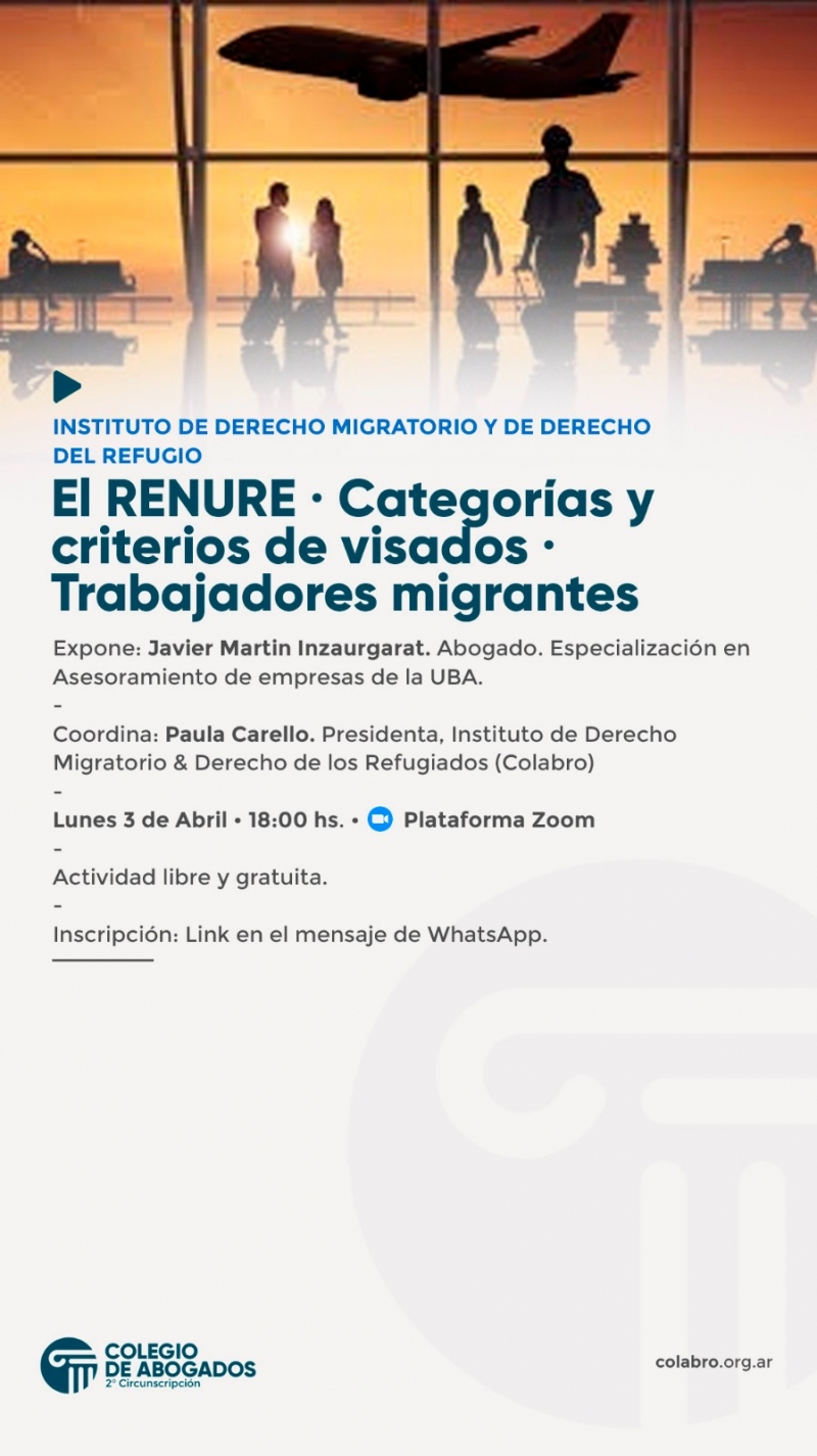 El RENURE - Categorías y criterios de visados - Trabajadores migrantes - 03/04/2023